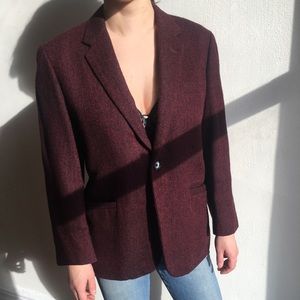 Burgundy vintage tweed jacket